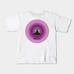 Sahasrara, Crown Chakra. Meditative, Mindfulness. Kids T-Shirt